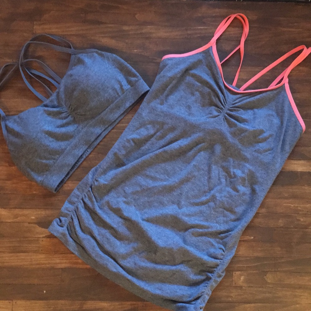 Made from bamboo Workout top and bra bundle